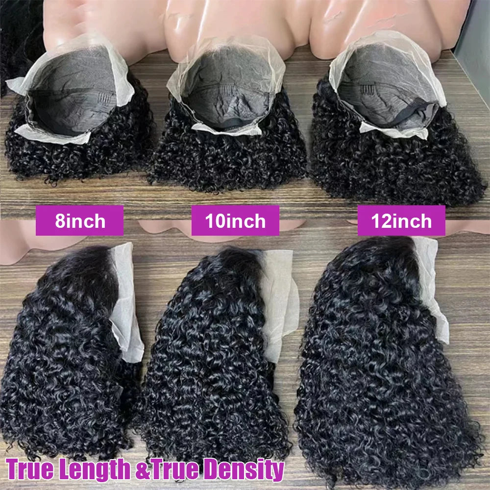 Wear Go 13x4 13x6 Water Wave Bob Lace Wig For Women Curly 7x5 Glueless Human Hair Wig Ready To Go Human Hair Wigs Pre Cut 250%