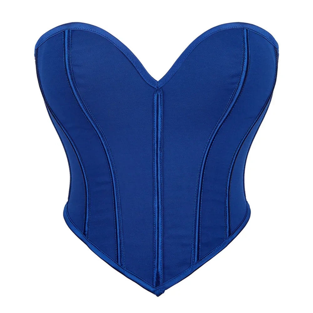 Sexy Women Overbust Corsets Crop Tops Golden Printed Bustiers Lace Up Body Shaper Lingerie Gothic Corselet