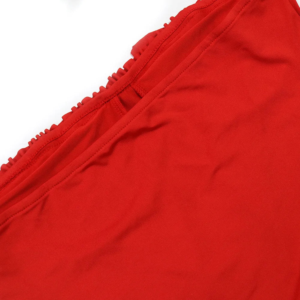 Weird Puss Sexy Halterneck Dress Women Chic Irregular Tassel Hem Backless Midnight Skinny Stretch Birthday Party Club Bodycon