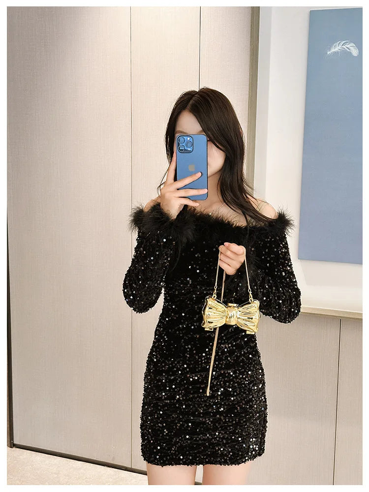 New Mini Evening Bag Metal Purse Crossbody Handbag for Girls Kid Women Bowknot Chain Shoulder Bag for Party Wedding