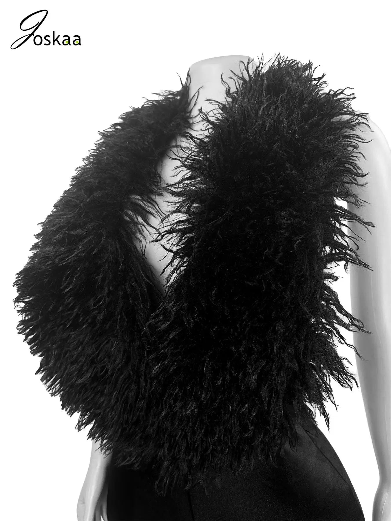 Joskaa Women's Sexy Faux Fur Romper Halter Deep V Backless Activity Workout Fit Skinny Playsuits Holiday Club Rompers S-XXL