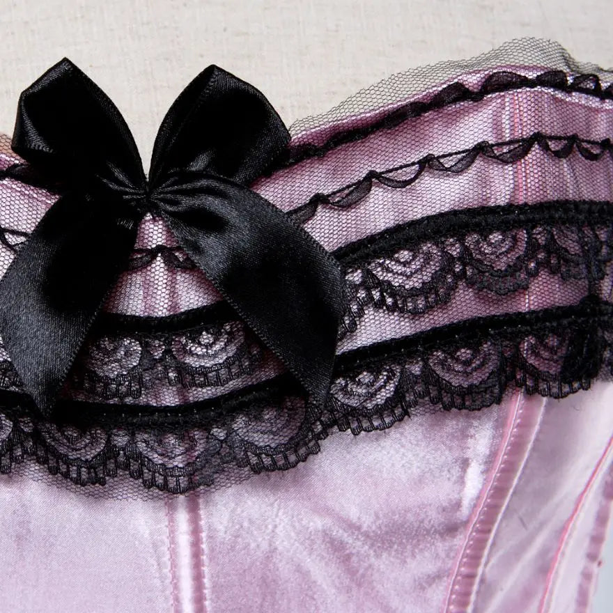 Women Sexy Satin Overbust Corset Lace Up Corsets Bustiers Top Gothic Ladies Halloween Plus Size White Red Black Pink korsett