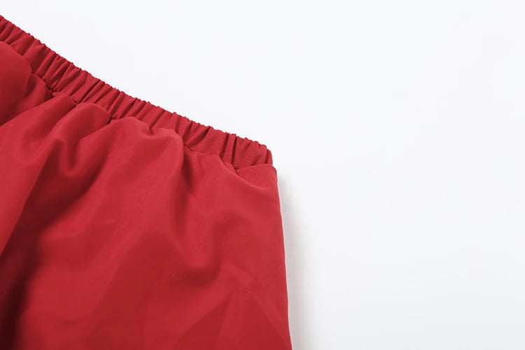 Weird Puss Casual 2 Piece Set Women Letter Print Shorts Sleeve Crop Tops+Puffy Skirt Simple Basic Matching Streetwear Outfits