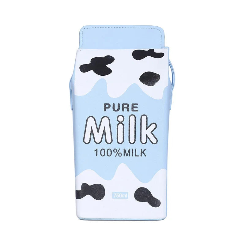 Women's Milk Carton Small Square Bag Contrast Printed Shoulder Crossbody Bag