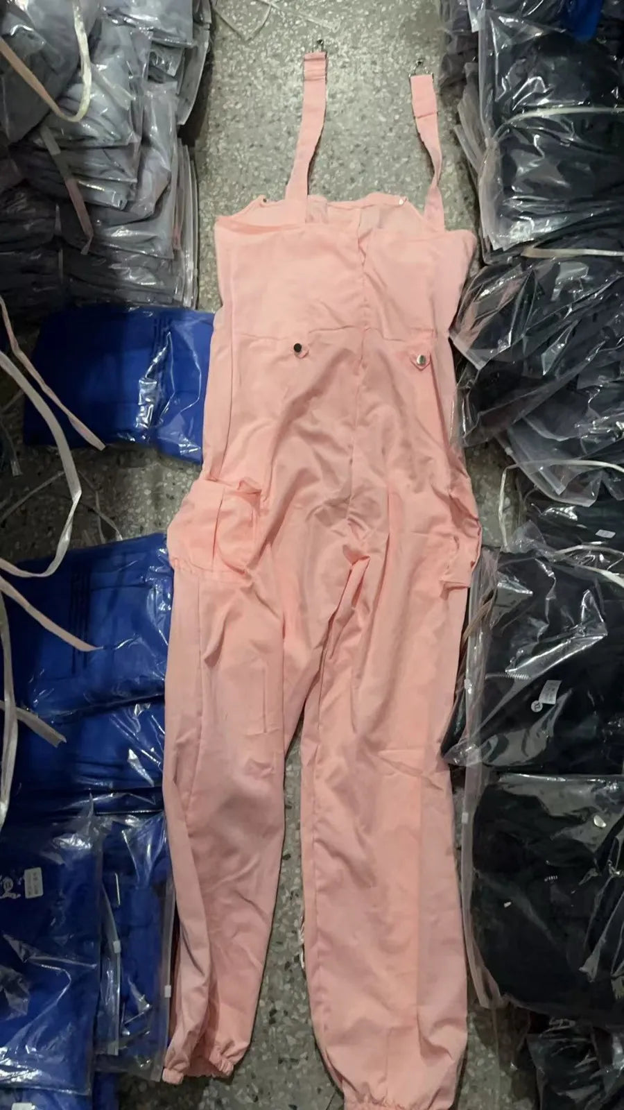 Lady's Fashion Clasp Pocket Cargo Romper Jumpsuits, Casual Jumpsuit Summer