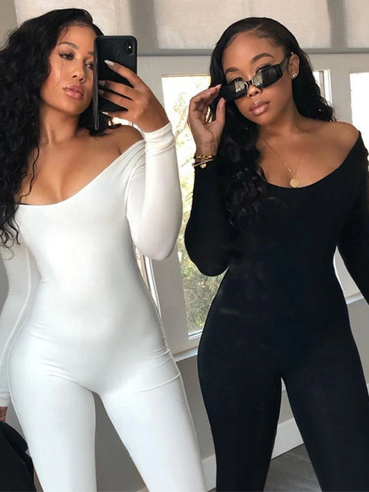 2024 Spring and Summer New Women's Jumpsuit Long Sleeve Solid Color Skinny Jumpsuit Fashion Sports Fitness Jumpsuit Pullover