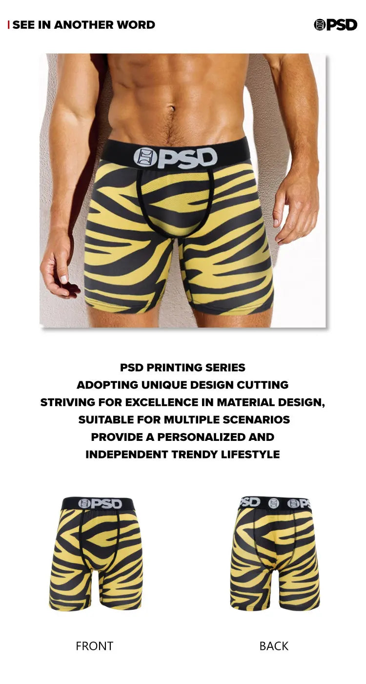OZPSD Men Sexy Boxers Men Boxershorts Men's Printed Long Boxer Briefs Mens Underpants Plus Size Breathable Man Underwear Panties