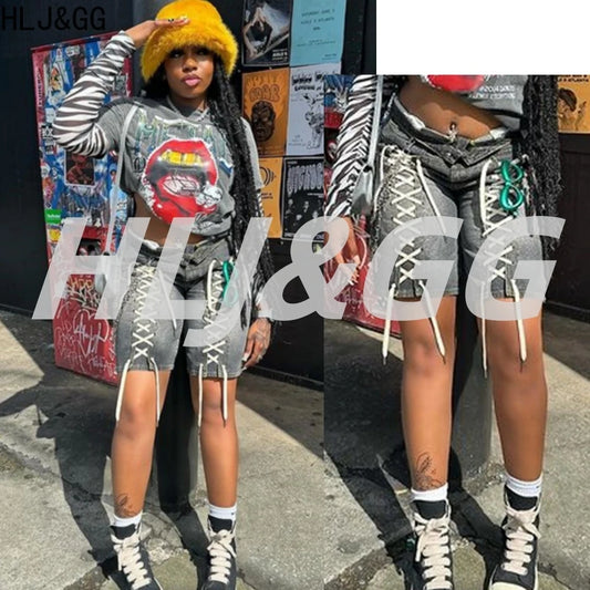 HLJ&GG American Vintage Fashion Bandage Straight Jean Shorts Women High Waisted Button Loose jeans Shorts Female Cowboy Bottom