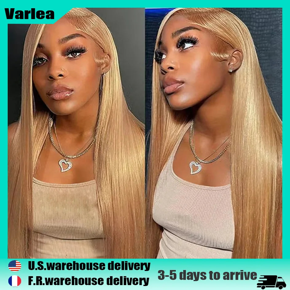 Varlea 34 Inch Honey Blonde Wig Human Hair Straight Hd Lace Frontal Wig 13x6 13x4 Lace Frontal Blonde Wig For Women Brazilian