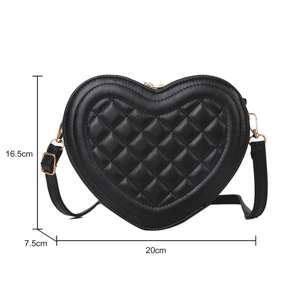 Fashion Love Heart Shape Shoulder Bag Handbags Designer Crossbody Bags PU Leather Zipper Women Casual Phone Bag Shoulder Bag