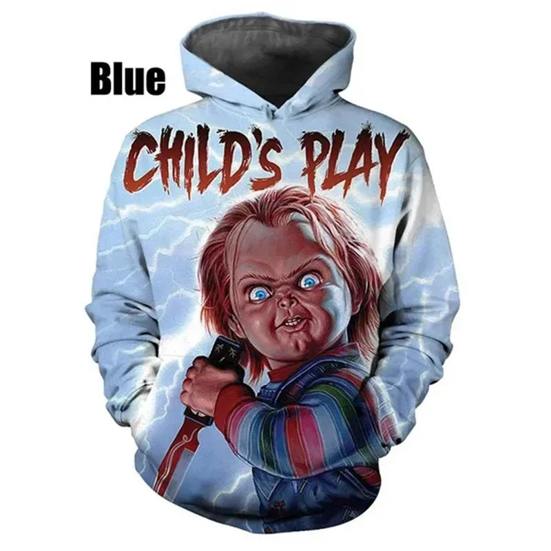 Chucky Doll Horror Child's Play Hoodie Men Clothing 3D Printed New in Hoodies Women Harajuku Fashion y2k Pullovers Hooded Hoody