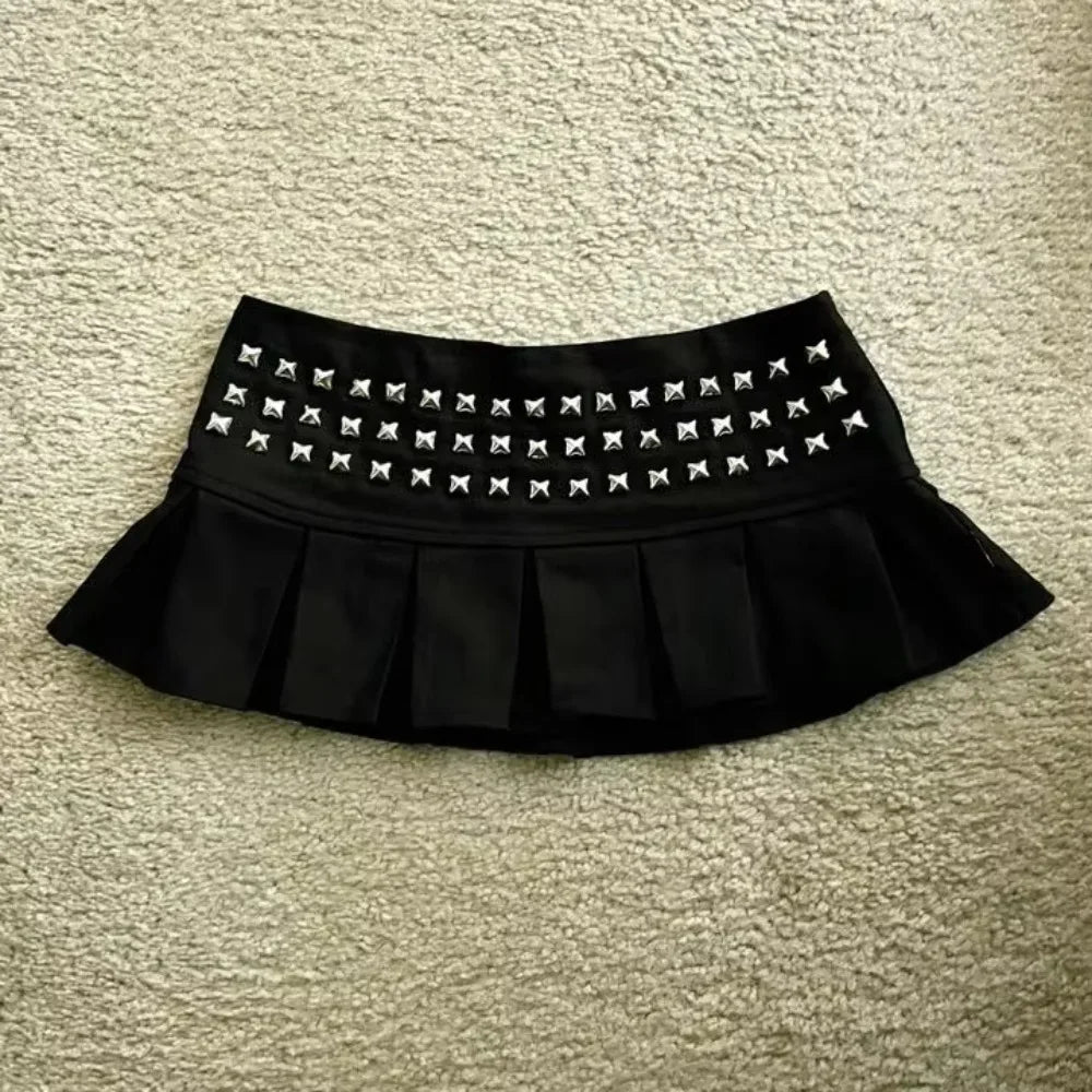 Y2K New Low Waist Micro Mini Skirt Harajuku Vintage Navy Blue Jean Short Skirt ladies Clothes Gothic Sexy Slim Short Skirt