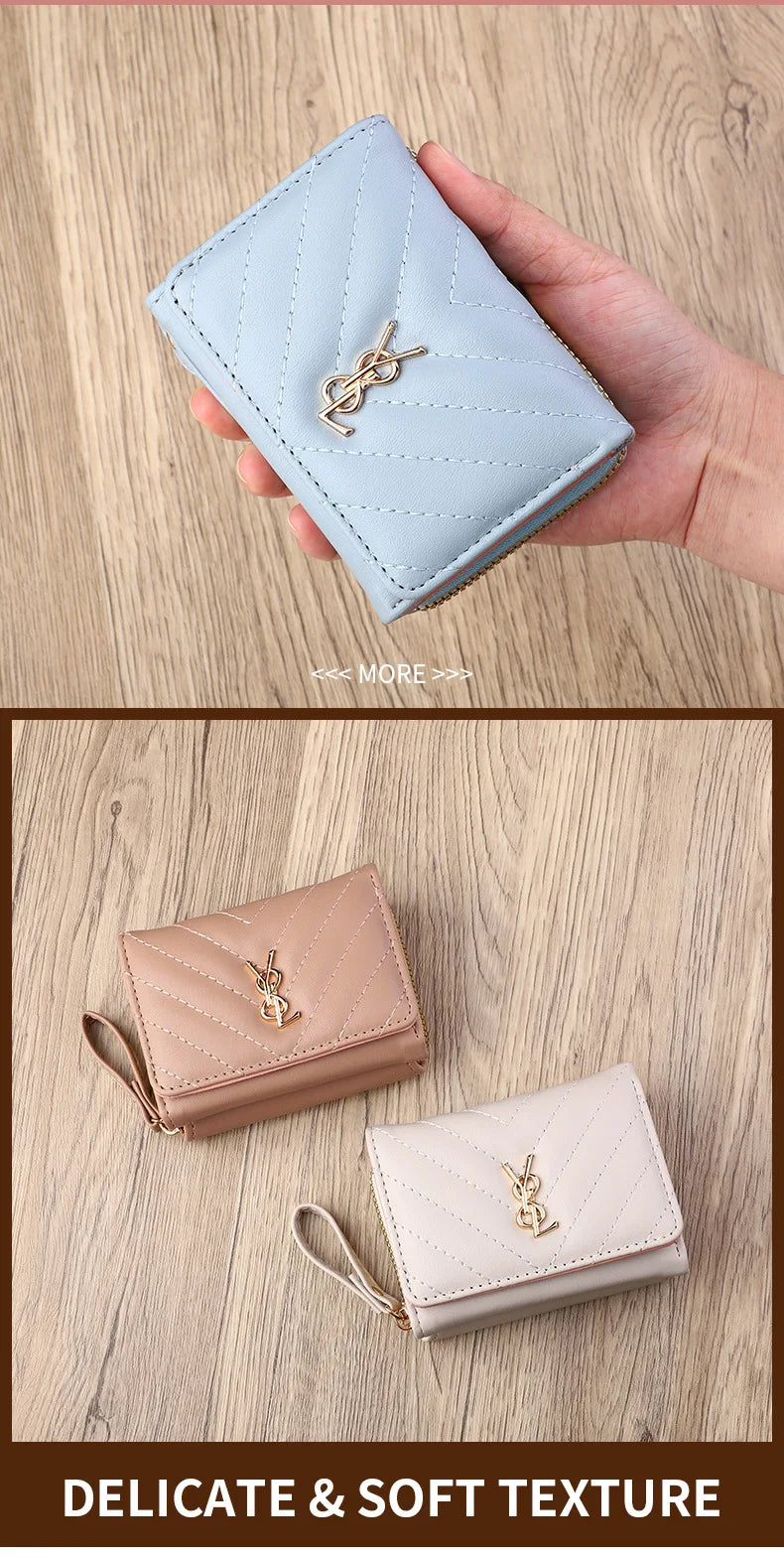 2025 new women's wallet short, fashionable and simple PU change bag card bag multi slot small wallet wallet wallet