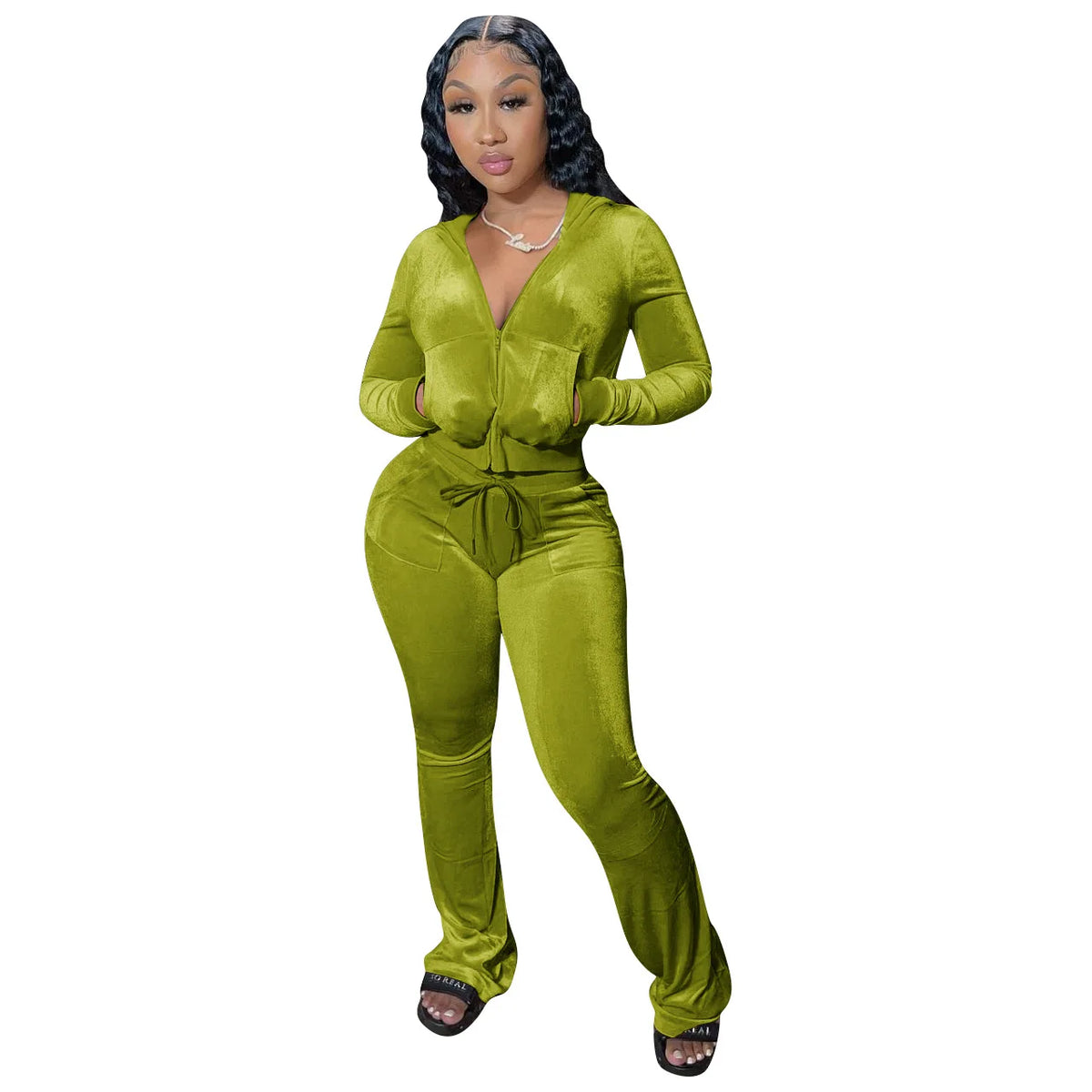 Fashion Sexy Slim 2 Piece Set For Women Casual Solid Hooded Zip Tops+High Waist Pants Sets Outfits Lady Sports Women's Clothing