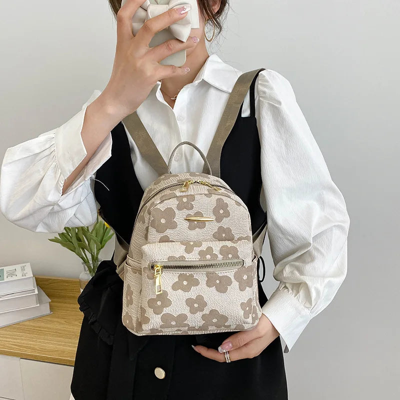 2023 Women Solid Mini Small Backpack Travel Casual Women's Shoulder Bag Female Phone Pouch Pack PU Leather Black Purse Рюкзак