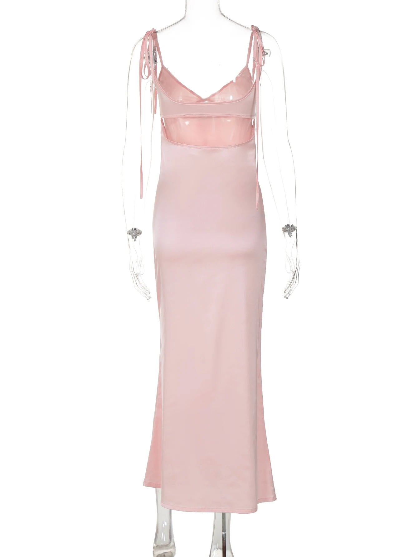Dulzura Backless Lace Up Spaghetti Straps Cut Out Midi Dress Women Club Holiday Evening Party Dresses Y2K Clothes Drop Shipping