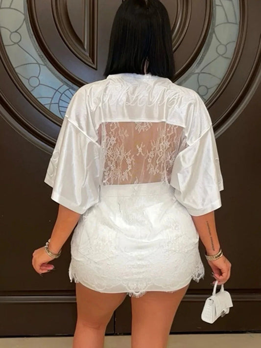 Weird Puss Jacquard Letter Print T-Shirts Women V-Neck See Through Backless Loose Short Sleeve Y2K Sexy Trend Streetwear Tops