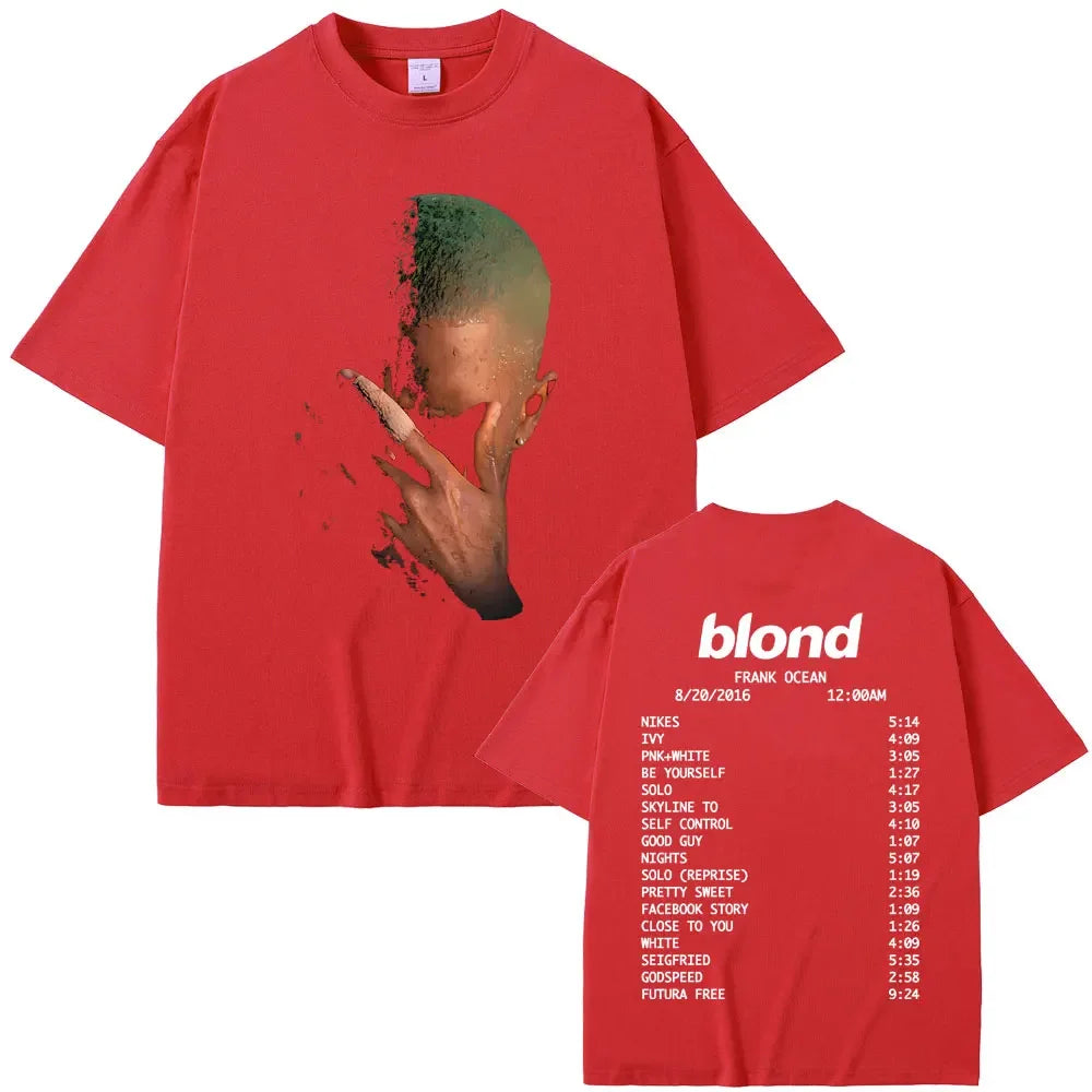 Rapper Frank Fashion Vintage Graphic T-shirts Men Women Ocean Hip Hop Trend T Shirts Blond T-shirt Man Tshirt