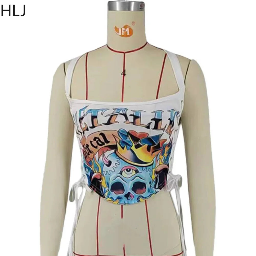 HLJ&GG Sweet Lace Sheer Ruched Two Piece Sets Women Round Neck Sleeveless Top And Skirts Shorts Outfits Fashion 2pcs Streetwear