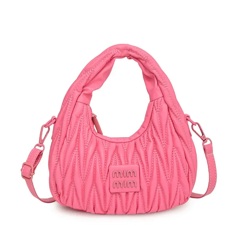2025 New! Women's Niche Pleated Dumpling Bag – Mini Portable, Summer Trendy, Lightweight Fabric & Easy-Carry Messenger