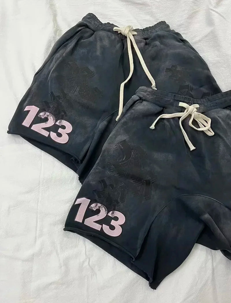 Men Woman Black Green Purple Red RRR123 Shorts Joggers Streetwear Drawstring Good Quality Vintage Graffiti Casual Couple