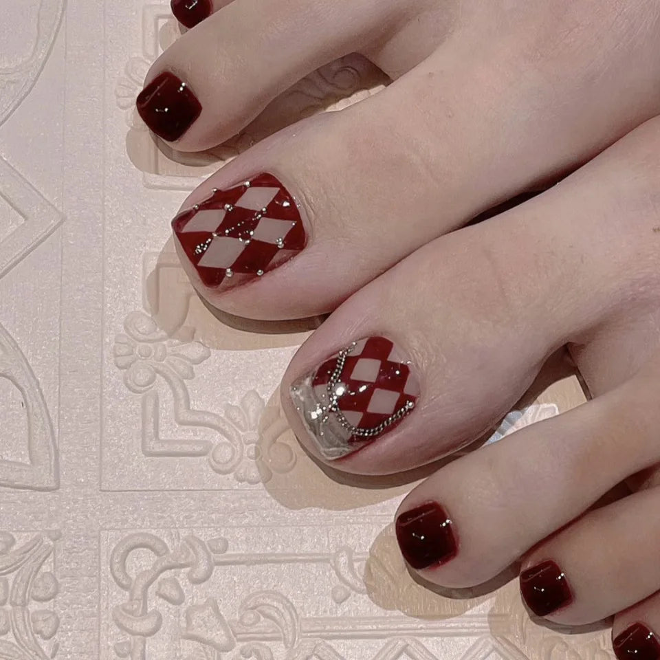 Press On Toenails 2023 Summer False Toenails For girls Cute Nail for Foot Artificial Nail tips Full Cover Nails feet False Nails