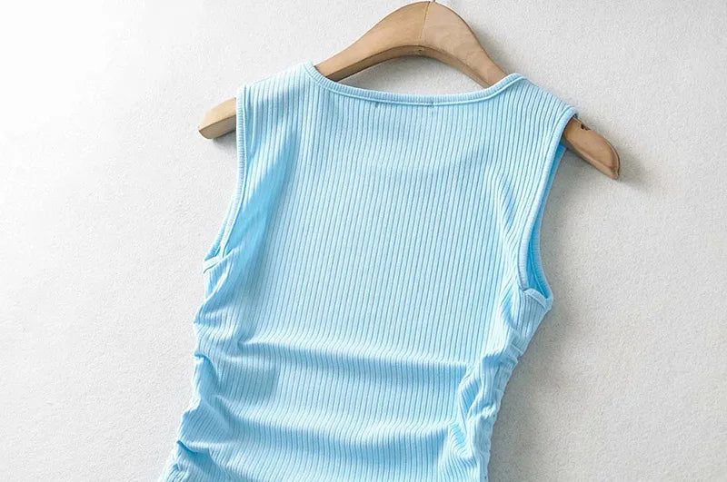 Summer NEW Arrival Women Solid Color Sexy Causal Crop Top With String Both Side Club For Fashion Ladies