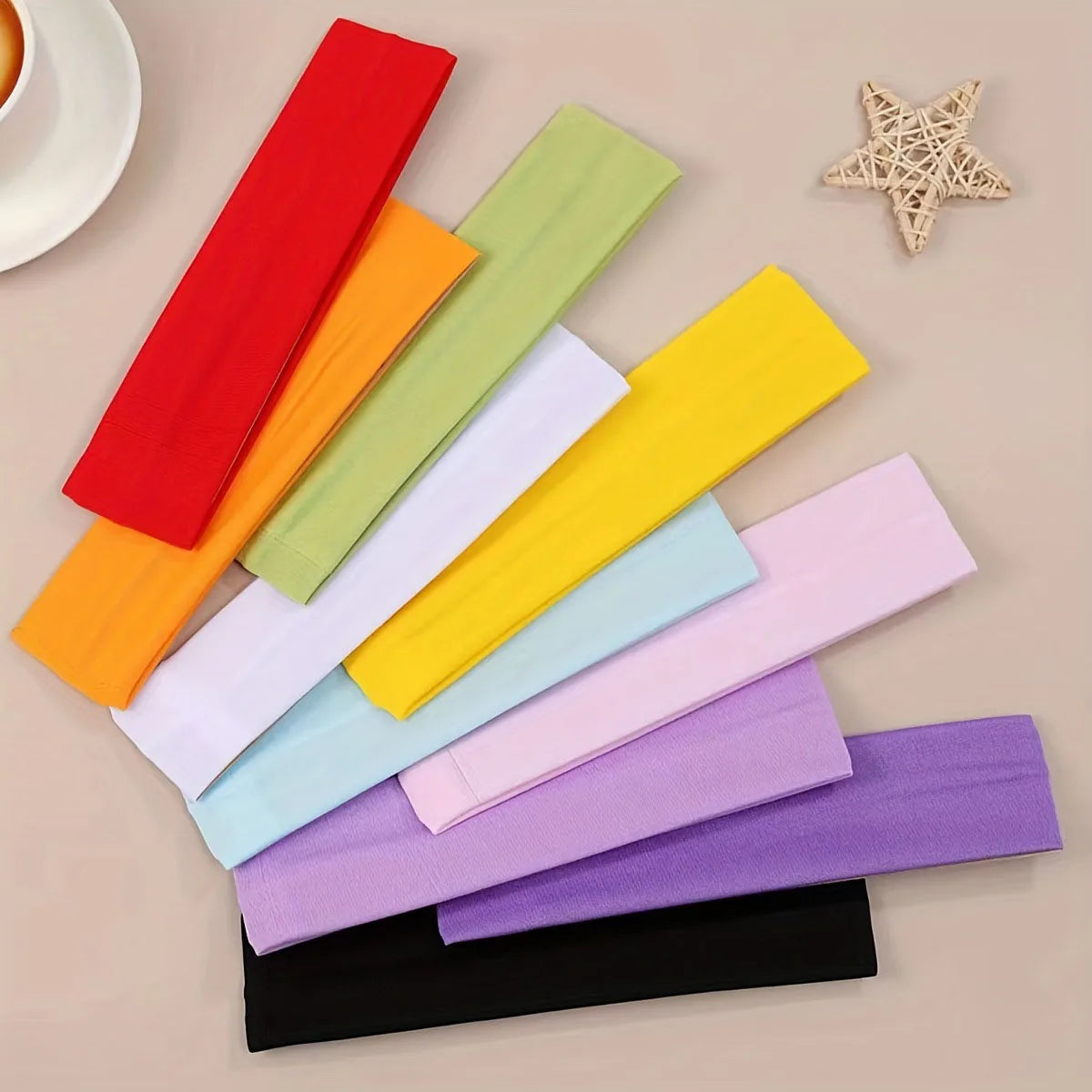 10 Pcs Elastic HairBand Fashion Headbands For Women Solid Color Sports Running Fitness Yoga Hair Bands Makeup Hair Accessories