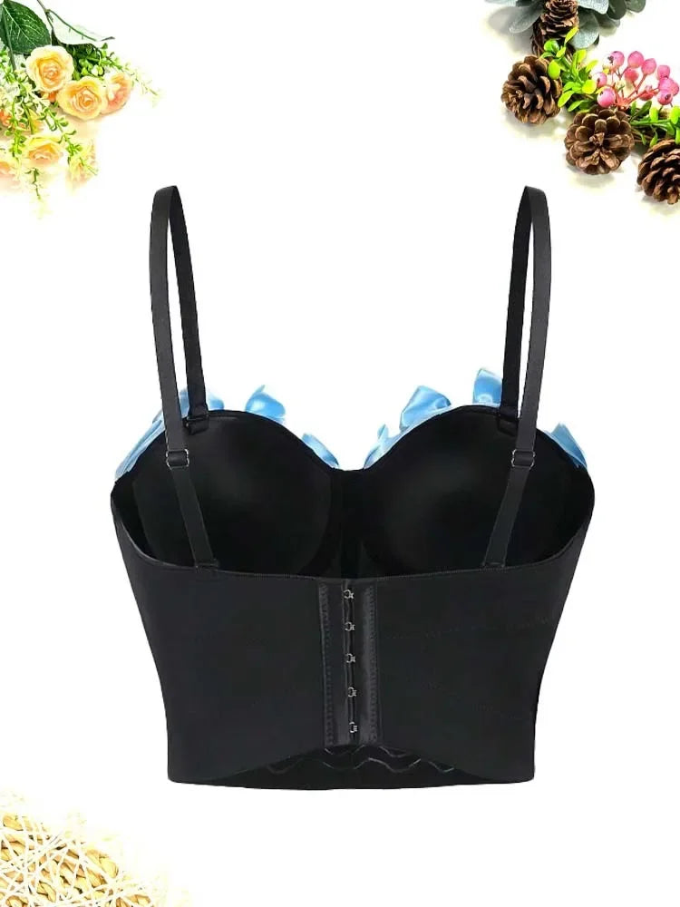 HLJ&GG Sweet Bow Fashion Corset Vest Two Piece Sets Women Thin Strap Slim Tank Top + Puffy Mini Skirts Outfits Female Streetwear