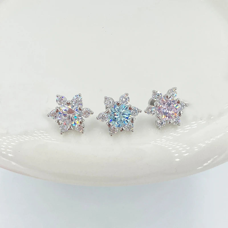1 PCS New Fashion Cute Pink Zircon Crystal Ear Bone Nail 316L Medical Titanium Steel Earrings for Women Y2K Punk Jewelry