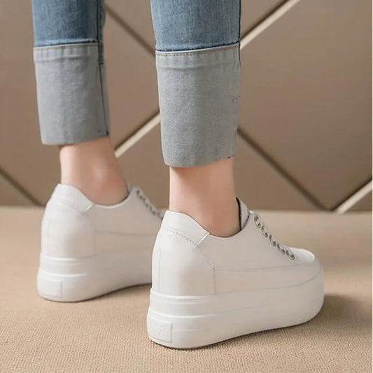 Women's White Platform Sneakers