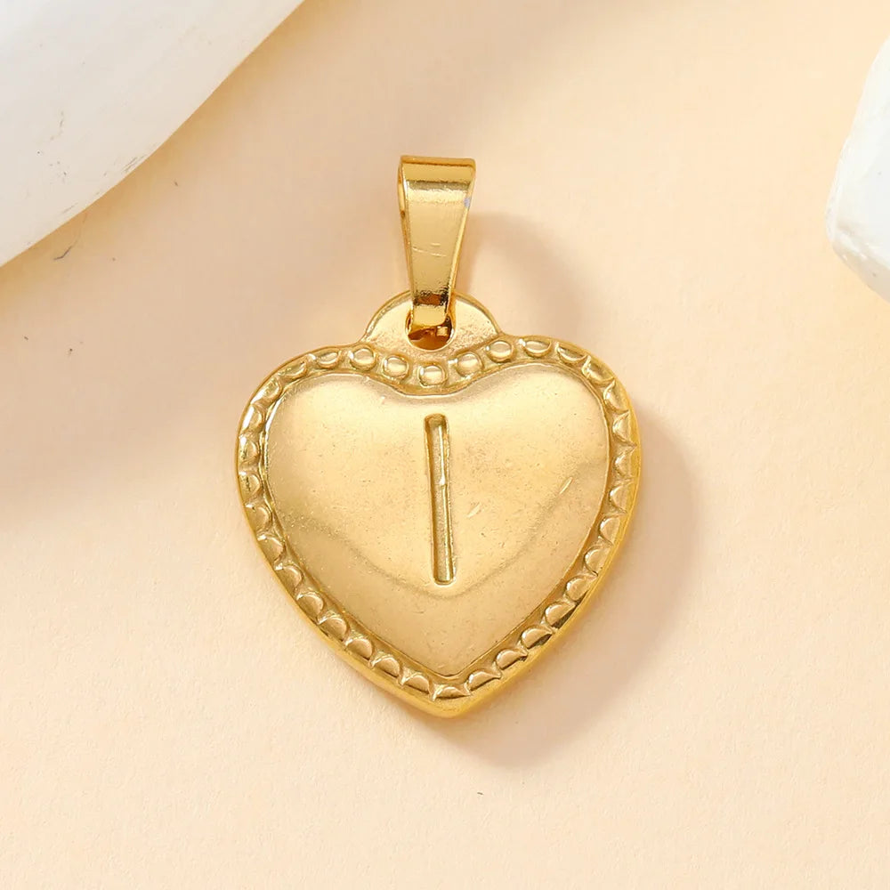316L Stainless Steel Initial Necklace Letter Heart Pendant Chain For Women Name Jewelry Accessories