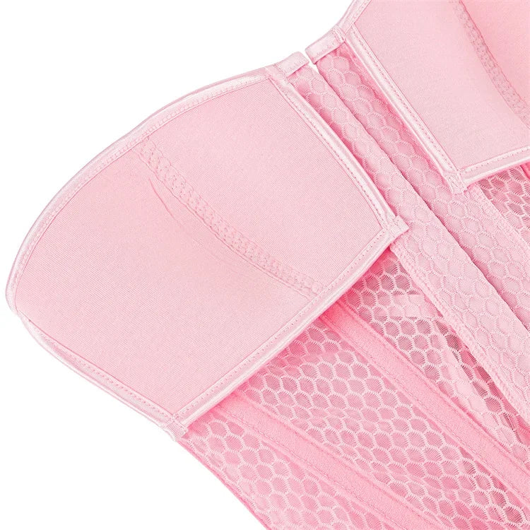 Women Lace Up Sexy Transparent Mesh Boned Corset Overbust Bustier Lingerie Bodyshaper Top Corsets Top