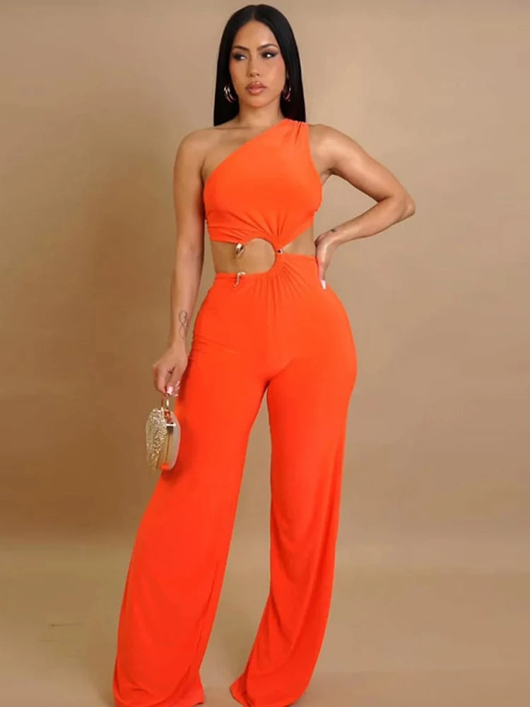 Kricesseen Women's Cut-Out Snake Tirm Metal Jumpsuist One Piece Outfits Summer Backless Lace-Up Bandage Rompers Sexy Clubwear