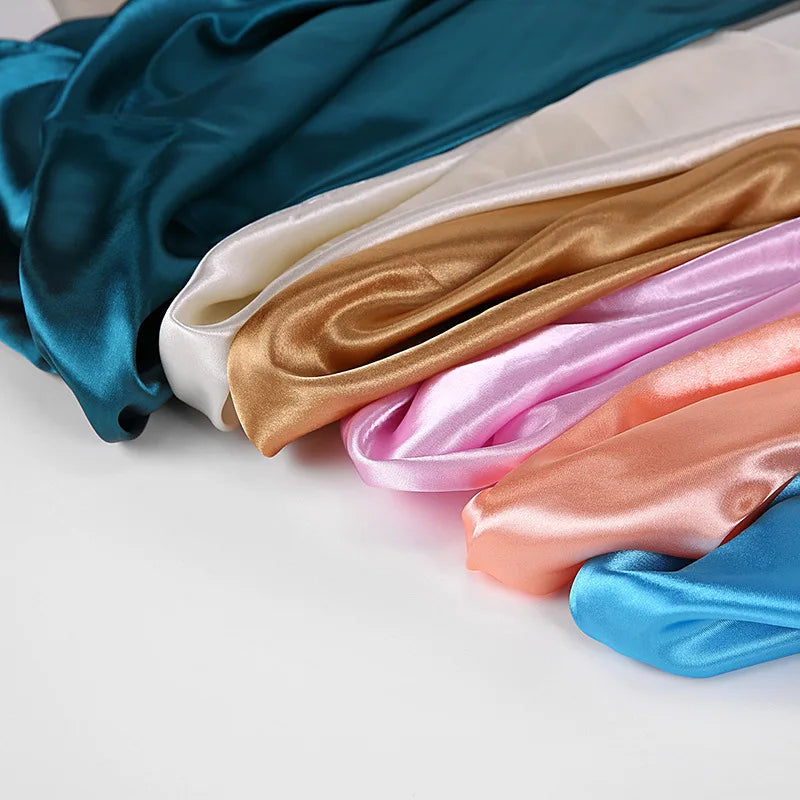 Luxury Brand Silk Scarf, Satin Solid color Hijab Scarves Muslim Pareo Bandana Female Shawl Wrap Headband Foulard 90*90cm