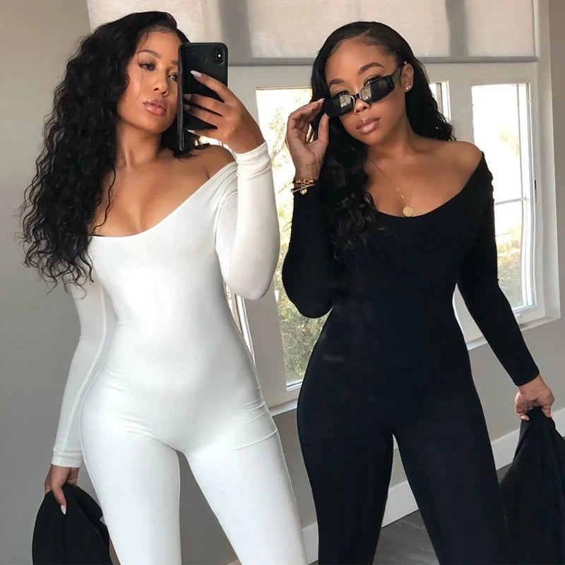 Dulzura Women 2024 Autumn Winter Long Sleeve Bodycon Streetwear Jumpsuit Overall One Piece Outfit Wholesale Items for Business