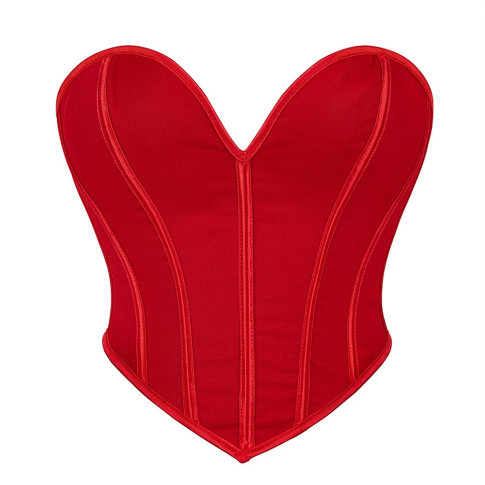 Sexy Women Overbust Corsets Crop Tops Golden Printed Bustiers Lace Up Body Shaper Lingerie Gothic Corselet