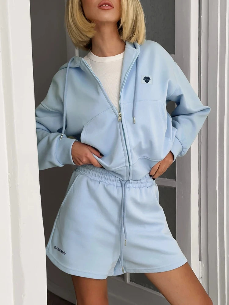 Spring Women's Summer Suit with Shorts Cotton Oversize Pink Top and Shorts Set Two-piece Casual Tracksuit with Shorts for Women