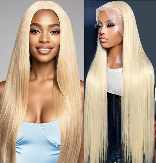 30 Inch 613 13x6 Lace Front Wig Human Hair 200 Density 613 Lace Front Wig Human Hair Straight Blonde Wig Human Hair Pre Plucked