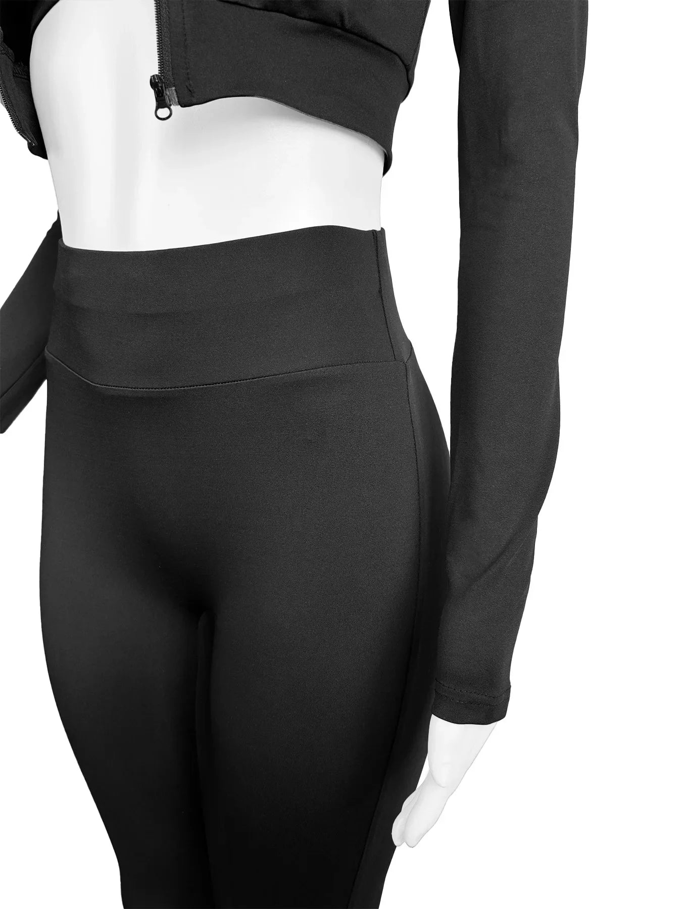 HLJ&GG Casual Solid Bodycon 3 Piece Sets Outfit Women Slim Crop Tops + High Waist Flare Pants Long Sleeves Coats Tracksuits 2024