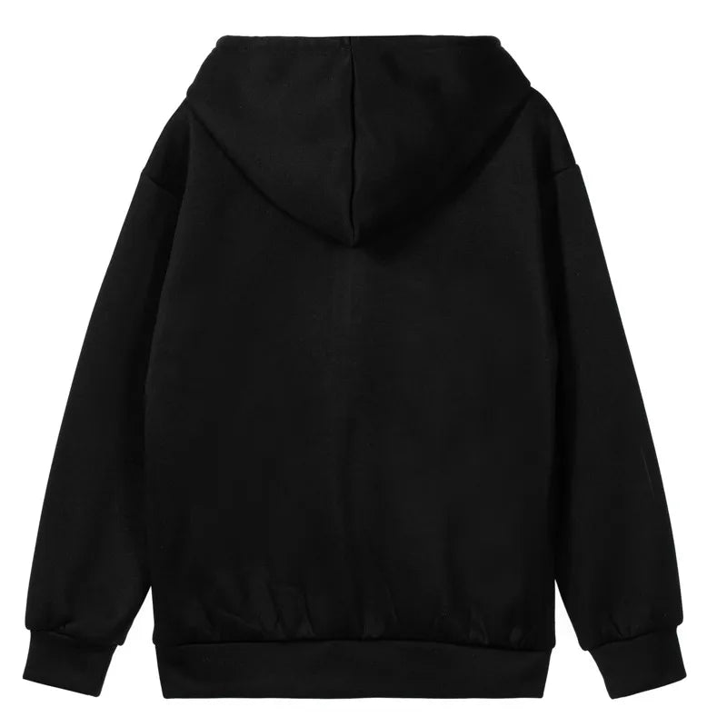 Y2K Zip Rhinestone Women Hoodie 2025 Oversized Hoodies E-girl Goth Punk Jacket Long Sleeve White Sweatshirts Trend Streetwear