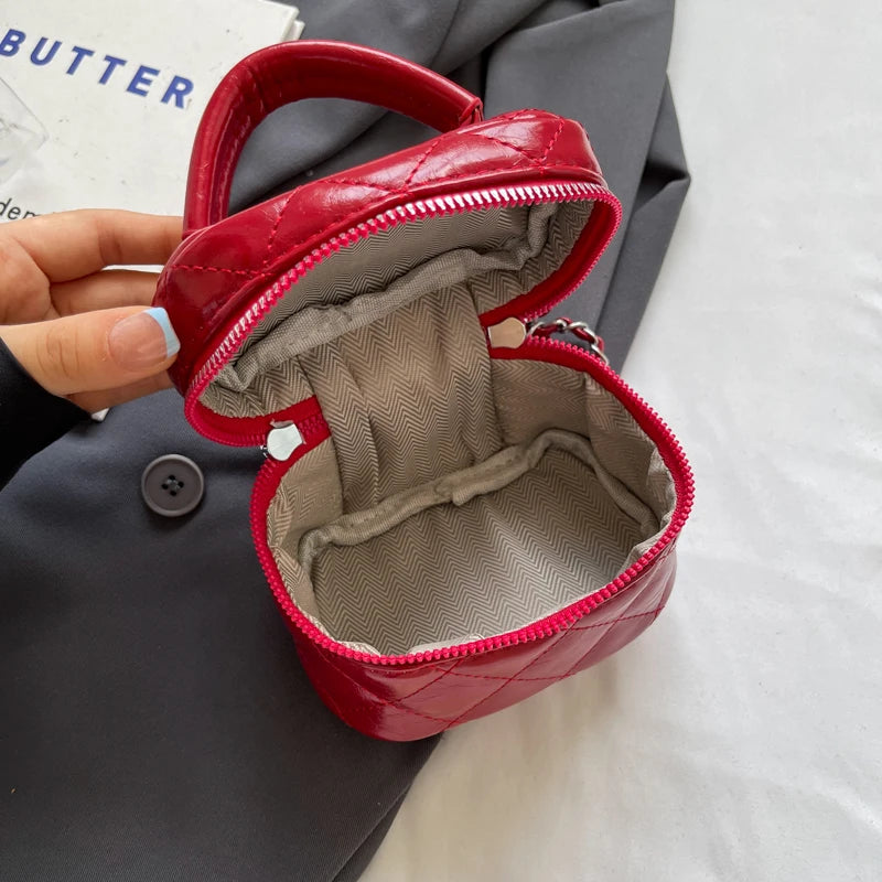 1 Piece of Pure Color Quilted Chain Bag, Versatile Shoulder Bag for Women, Hand-Held Crossbody Bag, Lipstick Small Square Bag