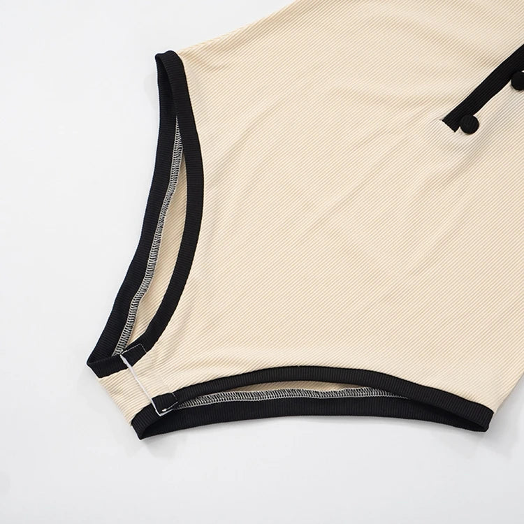 STYLISH LADY Ribbed Button Bodysuits 2025 Summer Women Short Sleeve O Neck Black Nude Sexy Club Street Bodycon Rompers