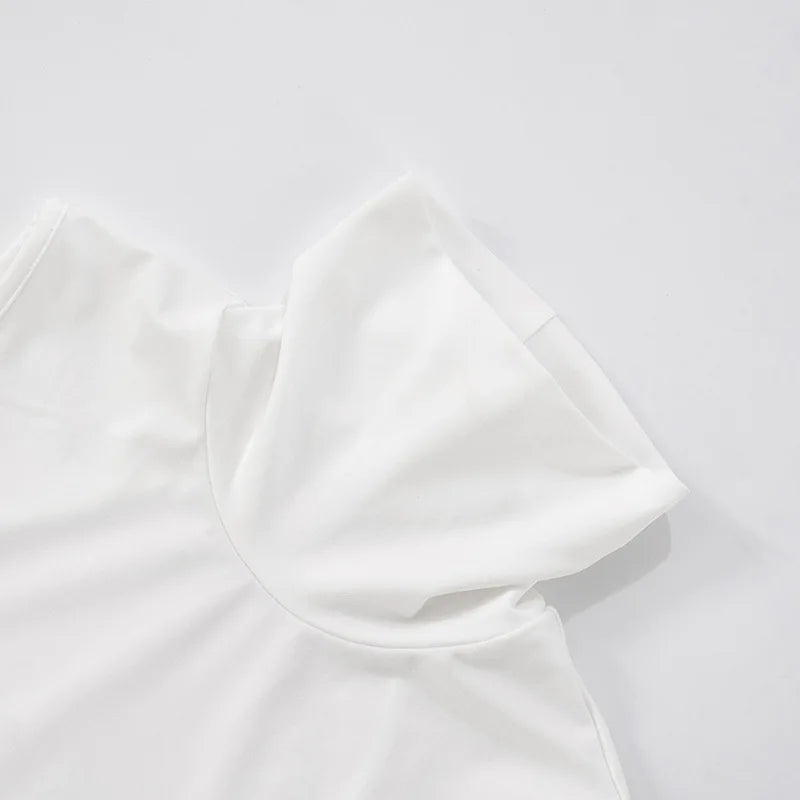 Nsauye Casual Solid White Women Basic Vest T Shirt Tank Tops Turtleneck Y2K Summer Clothes Skinny Mini 2025 Club Sexy Crop Tops