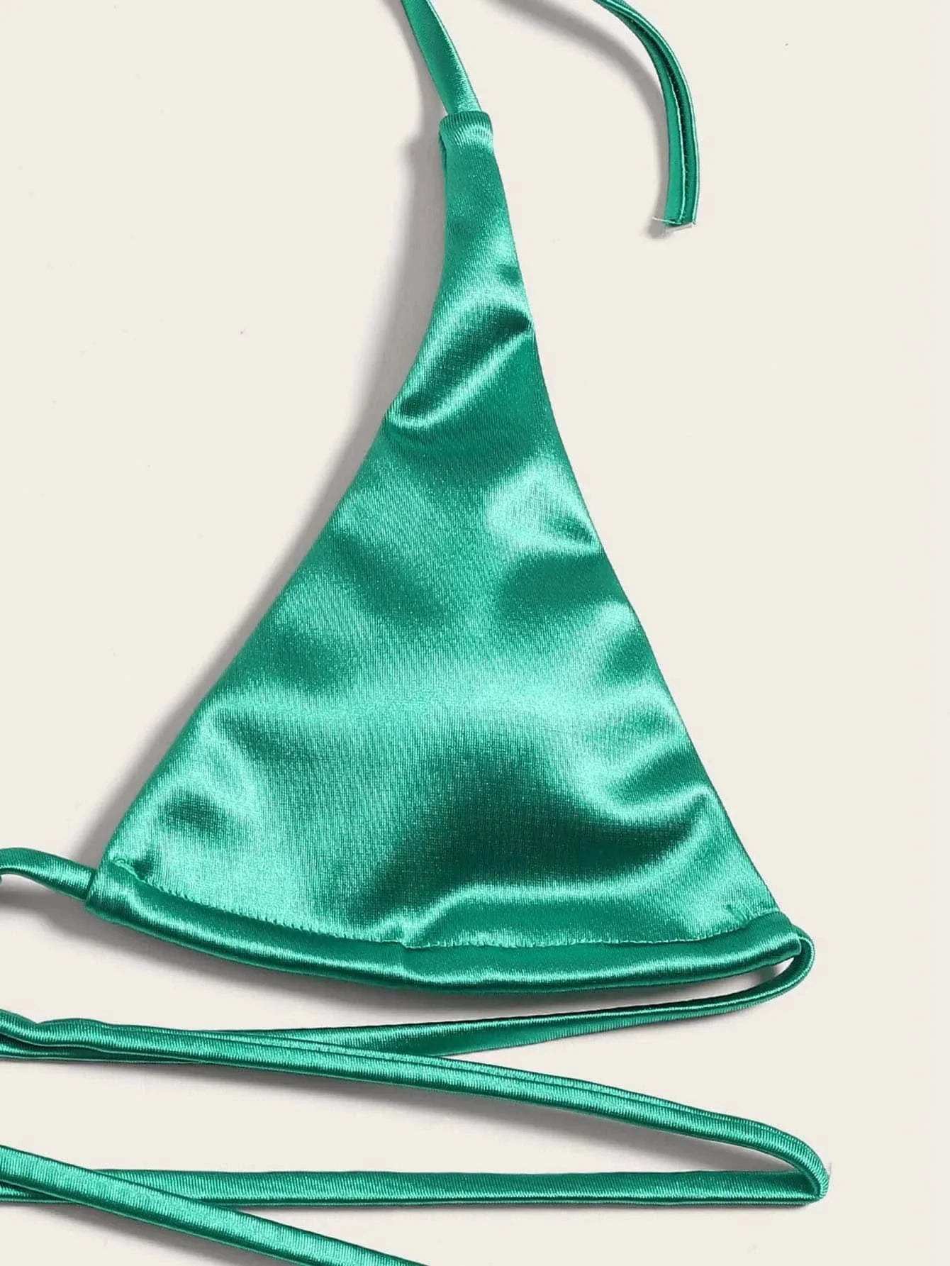 Halter Brazilian Metallic Satin Bikini Swimwear, Swimsuit Two-pieces Bikini Set High Cut Bathing Suit Swim Beachwear