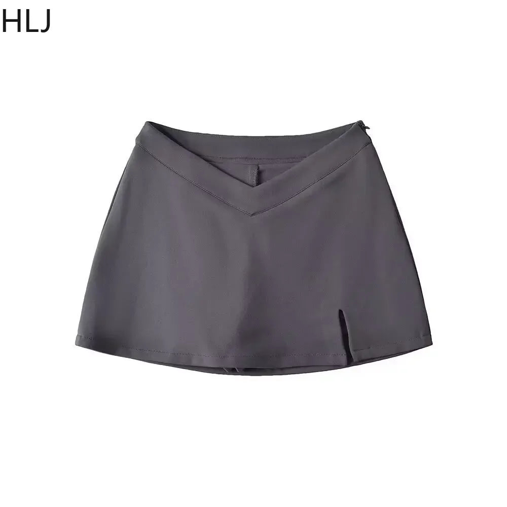 HLJ&GG Autumn Knit Vest Shirts Two Piece Sets Women Lapel Button Long Sleeve Top And Mini Skirts Outfits Fashion Retro 2pcs Suit