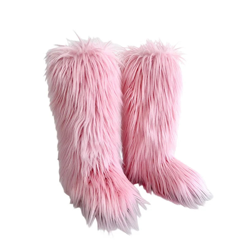 HLJ&GG Trend Y2K Two Piece Sets Women Fur Feather Halter Waistcoat Fashion Backless Lace Up Legs Cover Streetwear Clothing 2025