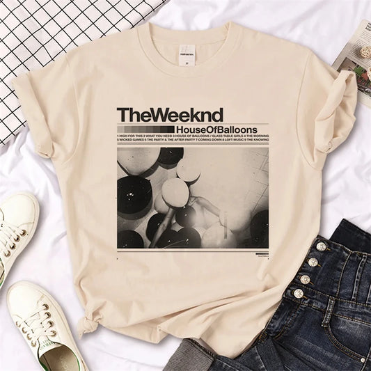 The Weekend Japanese Printed Women's T-shirt Japanese Harajuku Short Sleeved Top T-shirt Y2K Clothing
