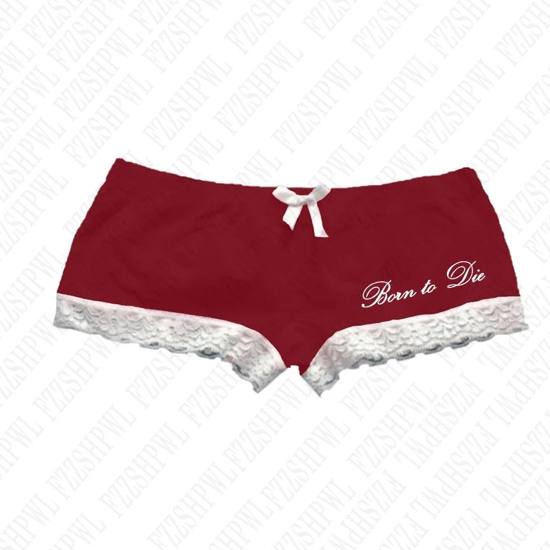 Women's shorts Y2K streetwear hip-hop punk emo girls vintage cute bow Harajuku lace chic aesthetic summer Gothic women tank tops