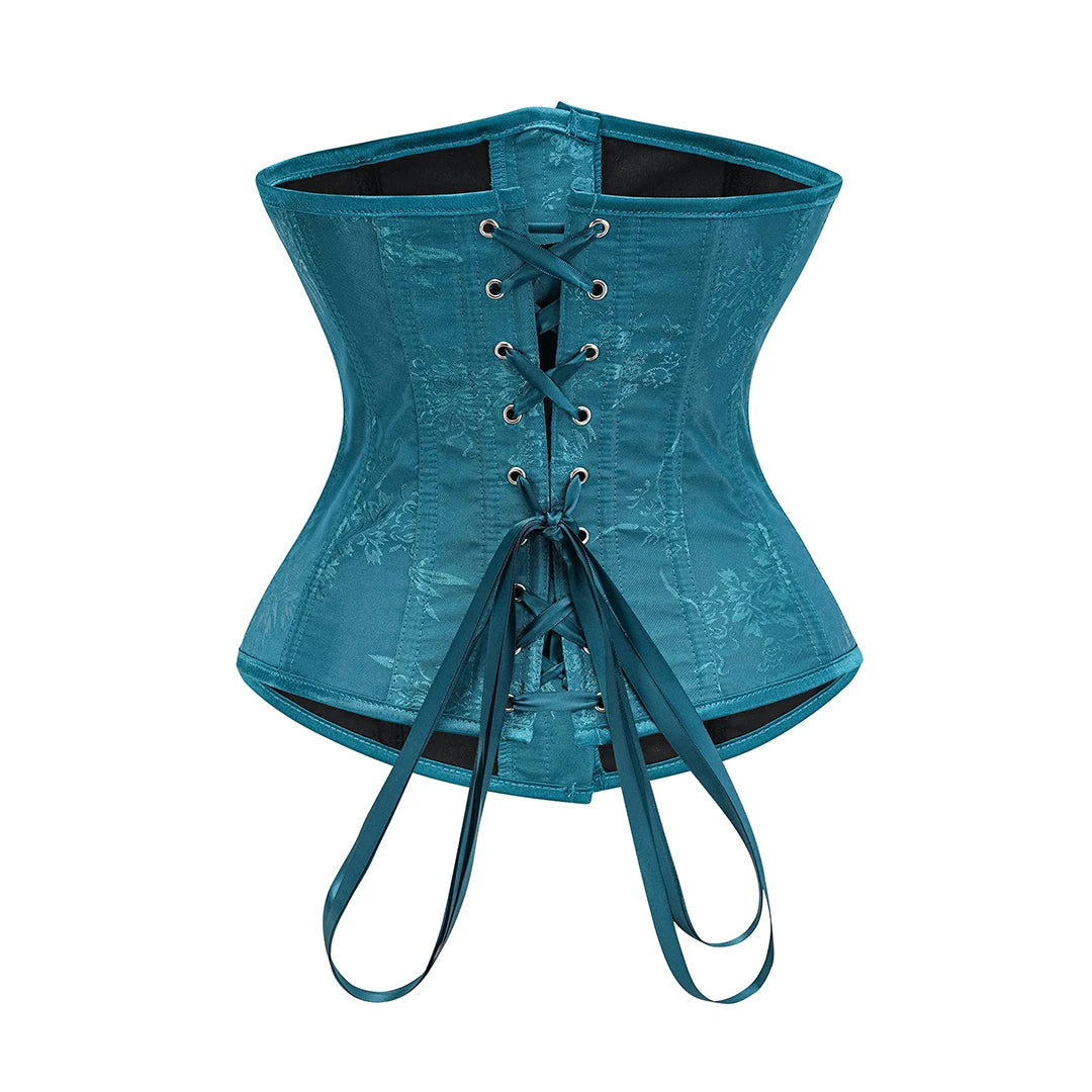 Sky Blue Jacquard Steampunk Underbust Corset Shapewear Women Tummy Control Waist Trainer Sexy Bustiers & Corsets Gothic Clothing